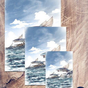 Tiburones Art Print Size Pack