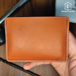 Brown Slim Card Holder 3-4 card slot - Leather Wallet - Made with Veg tanned leather full grain