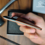 Brown Slim Card Holder 3-4 card slot - Leather Wallet - Made with Veg tanned leather full grain